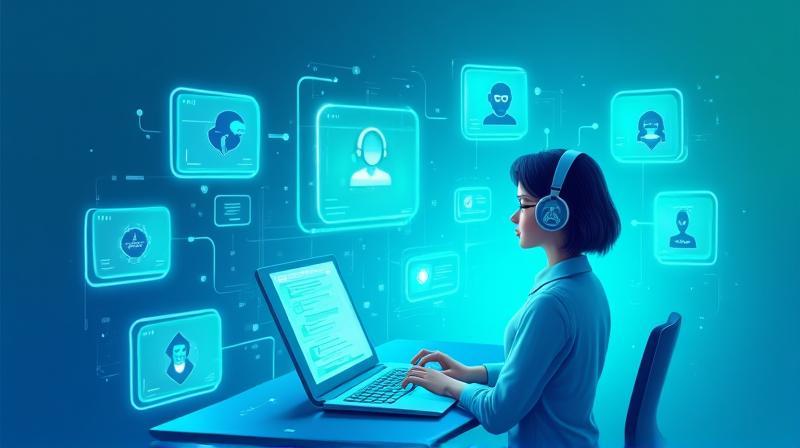AI-powered customer support concept illustration